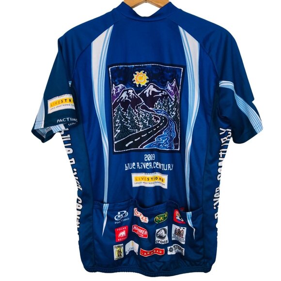 Pactimo Men's Cycling Jersey Sz XL Short Sleeve Live Strong 3/4 Zip Colorado - Picture 2 of 9